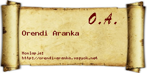 Orendi Aranka névjegykártya